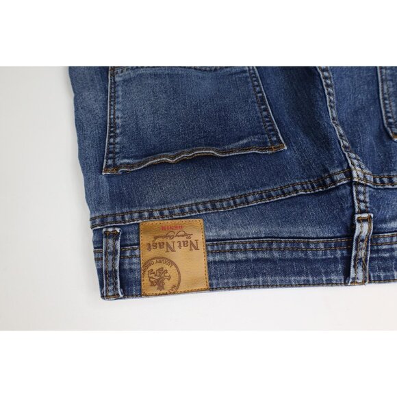 Nat Nast Luxury Originals Mens 36x30 Faded Stretch Straight Leg Denim Jeans Blue - Picture 14 of 14